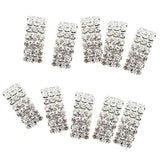 Maxbell 20x10 Pcs Crystal Diamante Rhinestone Buckle Invitation Ribbon Slider A