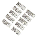 Maxbell 4x10 Pcs Crystal Diamante Rhinestone Buckle Invitation Ribbon Slider A