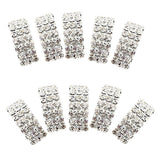Maxbell 20x10 Pcs Crystal Diamante Rhinestone Buckle Invitation Ribbon Slider A
