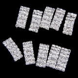 Maxbell 4x10 Pcs Crystal Diamante Rhinestone Buckle Invitation Ribbon Slider A