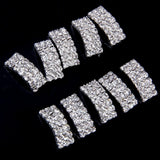 Maxbell 4x10 Pcs Crystal Diamante Rhinestone Buckle Invitation Ribbon Slider A