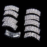 Maxbell 4x10 Pcs Crystal Diamante Rhinestone Buckle Invitation Ribbon Slider A