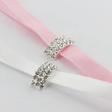Maxbell 4x10 Pcs Crystal Diamante Rhinestone Buckle Invitation Ribbon Slider A