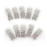 Maxbell 4x10 Pcs Crystal Diamante Rhinestone Buckle Invitation Ribbon Slider A