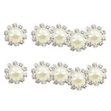 Maxbell 20xPhenovo Crystal Faux Pearl Buttons Flatback Decor DIY 14.5mm 10pcs Beige