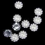 Maxbell 20pcs Crystal Faux Pearl Button Decoration DIY