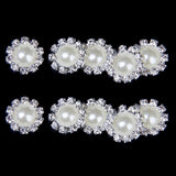 Maxbell 20xPhenovo Crystal Faux Pearl Buttons Flatback Decor DIY 14.5mm 10pcs Beige
