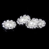 Maxbell 20pcs Crystal Faux Pearl Button Decoration DIY
