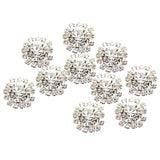 Maxbell 20Pcs Rhinestone Embellishments Flatback Silver Jewelry Crystal Button