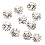 Maxbell 20Pcs Rhinestone Embellishments Flatback Silver Jewelry Crystal Button