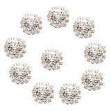Maxbell 20Pcs Rhinestone Embellishments Flatback Silver Jewelry Crystal Button