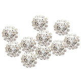 Maxbell 20Pcs Rhinestone Embellishments Flatback Silver Jewelry Crystal Button