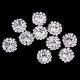 Maxbell 20Pcs Rhinestone Embellishments Flatback Silver Jewelry Crystal Button