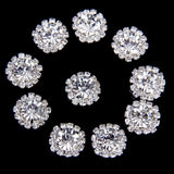 Maxbell 20Pcs Rhinestone Embellishments Flatback Silver Jewelry Crystal Button