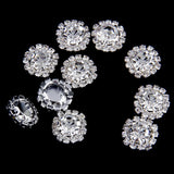 Maxbell 20Pcs Rhinestone Embellishments Flatback Silver Jewelry Crystal Button