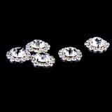 Maxbell 20Pcs Rhinestone Embellishments Flatback Silver Jewelry Crystal Button