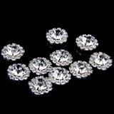 Maxbell 20Pcs Rhinestone Embellishments Flatback Silver Jewelry Crystal Button