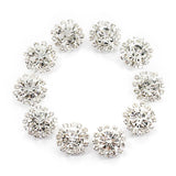 Maxbell 20Pcs Rhinestone Embellishments Flatback Silver Jewelry Crystal Button