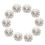 Maxbell 20Pcs Rhinestone Embellishments Flatback Silver Jewelry Crystal Button