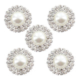 Maxbell 3xPhenovo Crystal Faux Pearl Button Flatback Decoration DIY 25mm 5pcs White