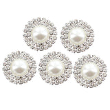 Maxbell 3xPhenovo Crystal Faux Pearl Button Flatback Decoration DIY 25mm 5pcs White