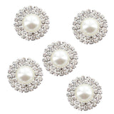 Maxbell 3xPhenovo Crystal Faux Pearl Button Flatback Decoration DIY 25mm 5pcs White