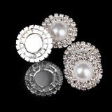 Maxbell 3xPhenovo Crystal Faux Pearl Button Flatback Decoration DIY 25mm 5pcs White