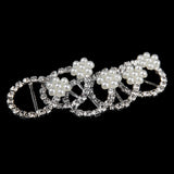 Maxbell 10x Bowknot Crystal Diamante+ 10 Round Pearl Buckle Ribbon Slider Gift Box Decor