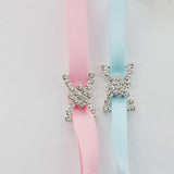 Maxbell 4x10 Pcs Crystal Diamante Rhinestone Buckle Invitation Ribbon Slider G