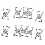 Maxbell 4x10 Pcs Crystal Diamante Rhinestone Buckle Invitation Ribbon Slider G