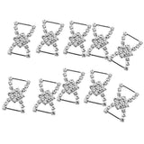 Maxbell 4x10 Pcs Crystal Diamante Rhinestone Buckle Invitation Ribbon Slider G