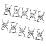 Maxbell 4x10 Pcs Crystal Diamante Rhinestone Buckle Invitation Ribbon Slider G