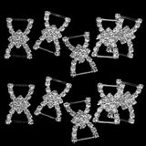 Maxbell 4x10 Pcs Crystal Diamante Rhinestone Buckle Invitation Ribbon Slider G