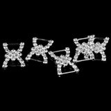 Maxbell 4x10 Pcs Crystal Diamante Rhinestone Buckle Invitation Ribbon Slider G