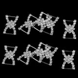 Maxbell 4x10 Pcs Crystal Diamante Rhinestone Buckle Invitation Ribbon Slider G