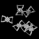 Maxbell 4x10 Pcs Crystal Diamante Rhinestone Buckle Invitation Ribbon Slider G