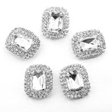 Maxbell 3xPhenovo Crystal Oval Button Decoration DIY 30x25mm 5pcs Clear