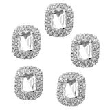 Maxbell 3xPhenovo Crystal Oval Button Decoration DIY 30x25mm 5pcs Clear