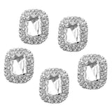 Maxbell 3xPhenovo Crystal Oval Button Decoration DIY 30x25mm 5pcs Clear
