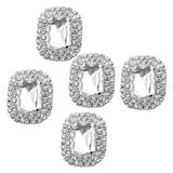 Maxbell 3xPhenovo Crystal Oval Button Decoration DIY 30x25mm 5pcs Clear