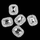 Maxbell 3xPhenovo Crystal Oval Button Decoration DIY 30x25mm 5pcs Clear