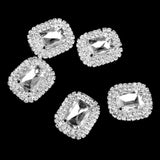 Maxbell 3xPhenovo Crystal Oval Button Decoration DIY 30x25mm 5pcs Clear