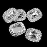 Maxbell 3xPhenovo Crystal Oval Button Decoration DIY 30x25mm 5pcs Clear