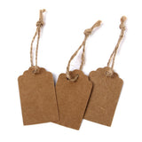Maxbell 4x100 Kraft Paper Hang Tag Luggage Wedding Party Gift Cards + String Brown