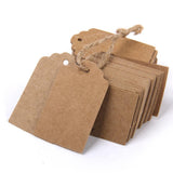 Maxbell 4x100 Kraft Paper Hang Tag Luggage Wedding Party Gift Cards + String Brown