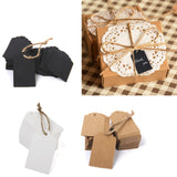 Maxbell 4x100 Kraft Paper Hang Tag Luggage Wedding Party Gift Cards + String Brown