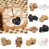 Maxbell 4x100 Kraft Paper Hang Tag Luggage Wedding Party Gift Cards + String Brown