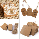 Maxbell 4x100 Kraft Paper Hang Tag Luggage Wedding Party Gift Cards + String Brown