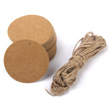 Maxbell 200 Round & Heart Kraft Paper Hang Tags Label Wedding Birthday Gift Card String