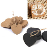 Maxbell 200 Round & Heart Kraft Paper Hang Tags Label Wedding Birthday Gift Card String